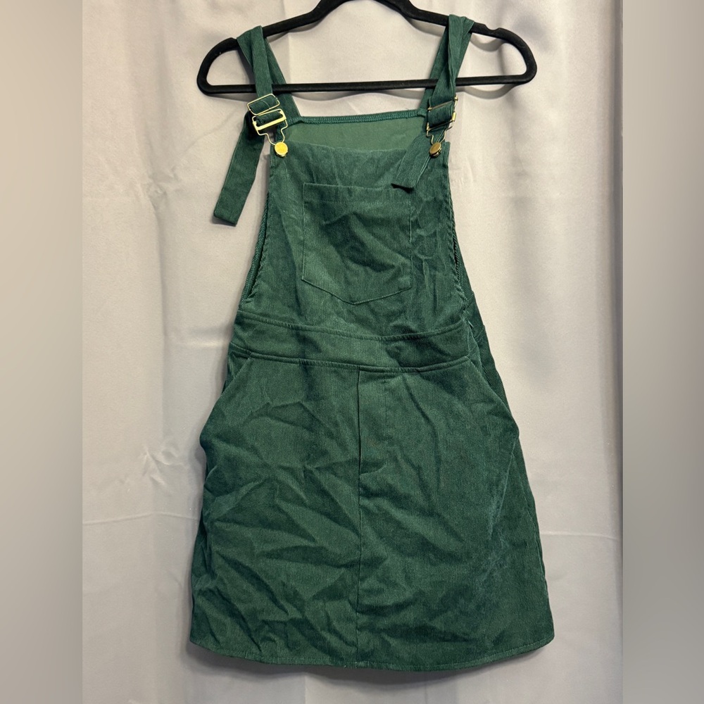 Forest Green Corduroy Pinafore Dress